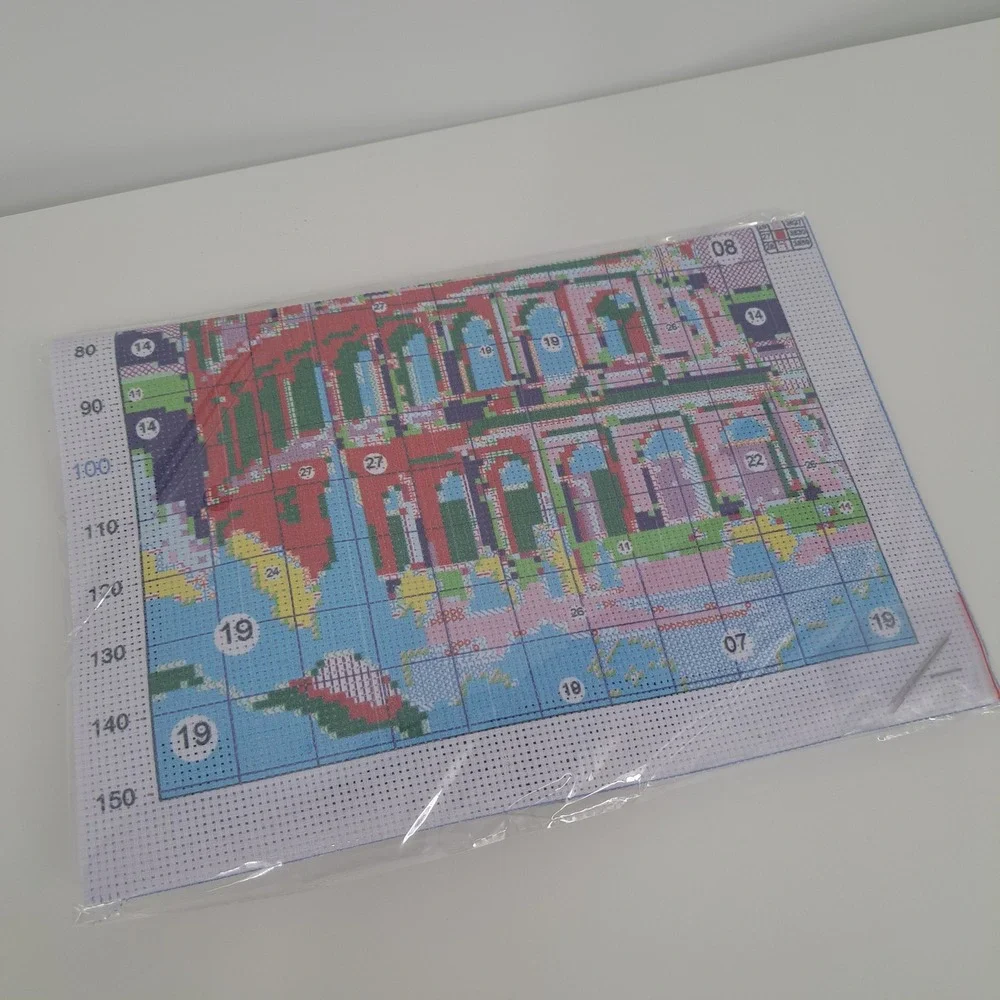 Colosseum Rome Italy Stamped Cross Stitch Kit AKW101-1 DIY Needlepoint Art Craft